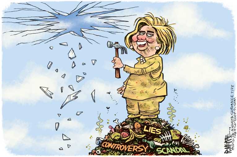 Political/Editorial Cartoon by Rick McKee, The Augusta Chronicle on Clinton Wins Nomination