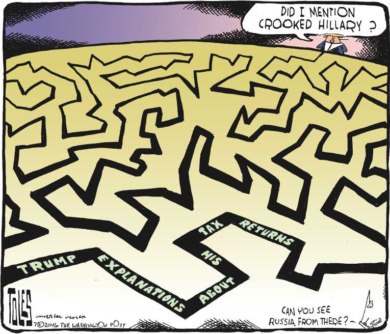 Political/Editorial Cartoon by Tom Toles, Washington Post on Trump Message Hits Home