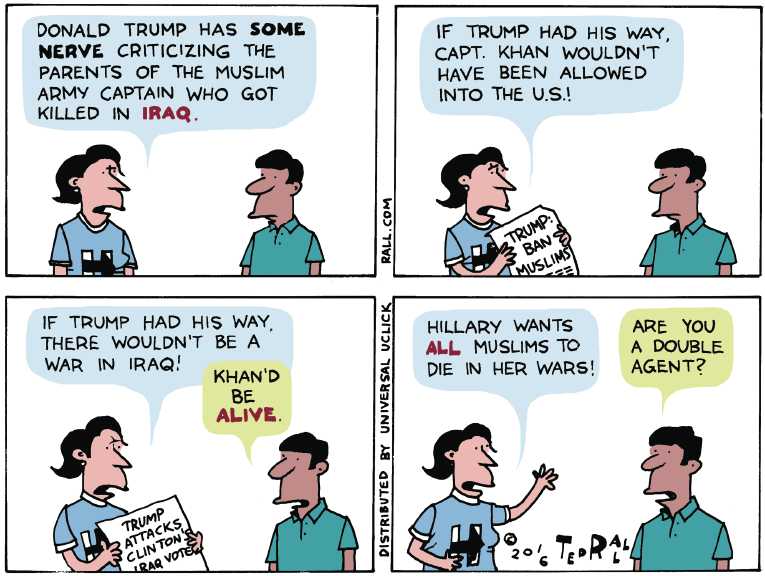 Political/Editorial Cartoon by Ted Rall on Trump Stumbles