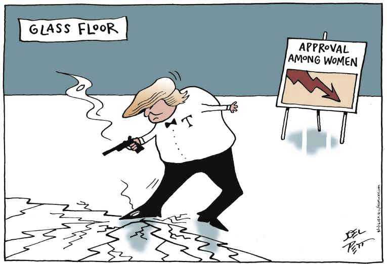 Political/Editorial Cartoon by Joel Pett, Lexington Herald-Leader, CWS/CartoonArts Intl. on Trump Hits Hard