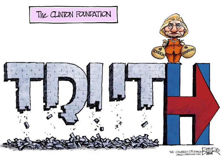 Political/Editorial Cartoon by Nate Beeler, Washington Examiner on Trump Blasts Obama, Clinton