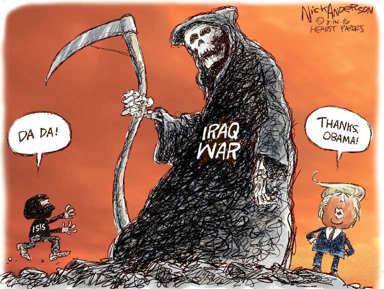 Political/Editorial Cartoon by Nick Anderson, Houston Chronicle on Trump Dominates Headlines