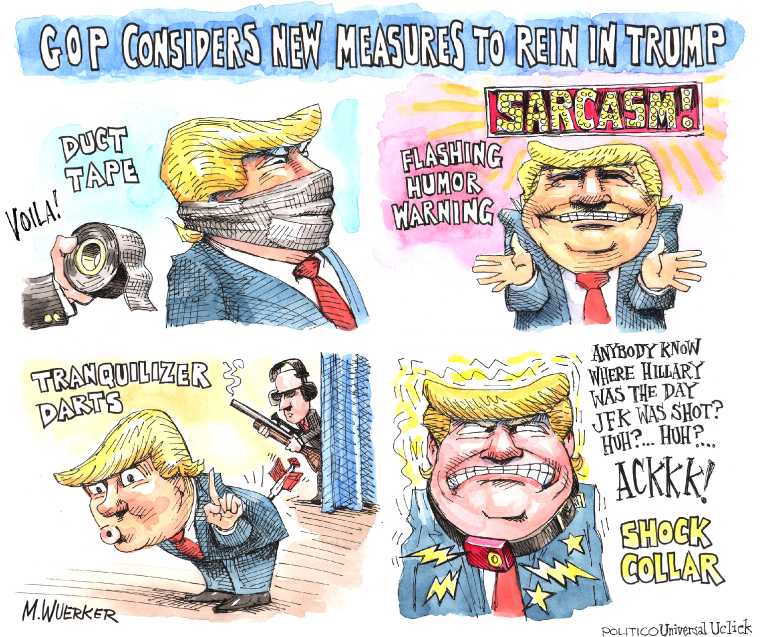 Political/Editorial Cartoon by Clay Bennett, Chattanooga Times Free Press on Trump Dominates Headlines