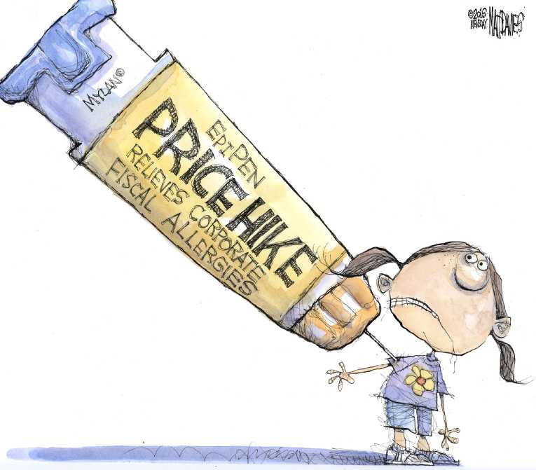 Political/Editorial Cartoon by Matt Davies, Journal News on Drug War Escalates
