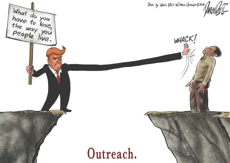 Political/Editorial Cartoon by Darrin Bell, Washington Post Writers Group on Trump Alters Immigration Position