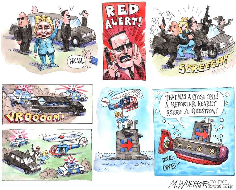 Political/Editorial Cartoon by Matt Wuerker, Politico on Clinton Hitting Her Stride