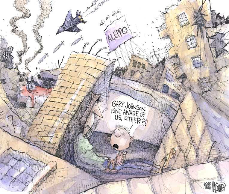 Political/Editorial Cartoon by Matt Davies, Journal News on Killing in Syria Escalates