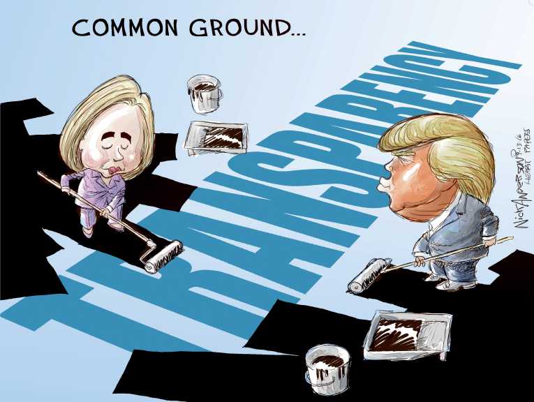 Political/Editorial Cartoon by Nick Anderson, Houston Chronicle on Candidates’ Health in Question