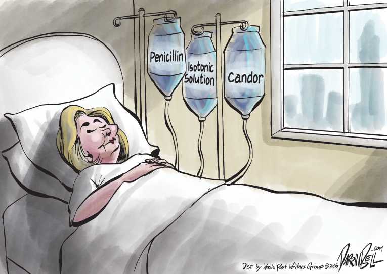Political/Editorial Cartoon by Darrin Bell, Washington Post Writers Group on Hillary Powering Through
