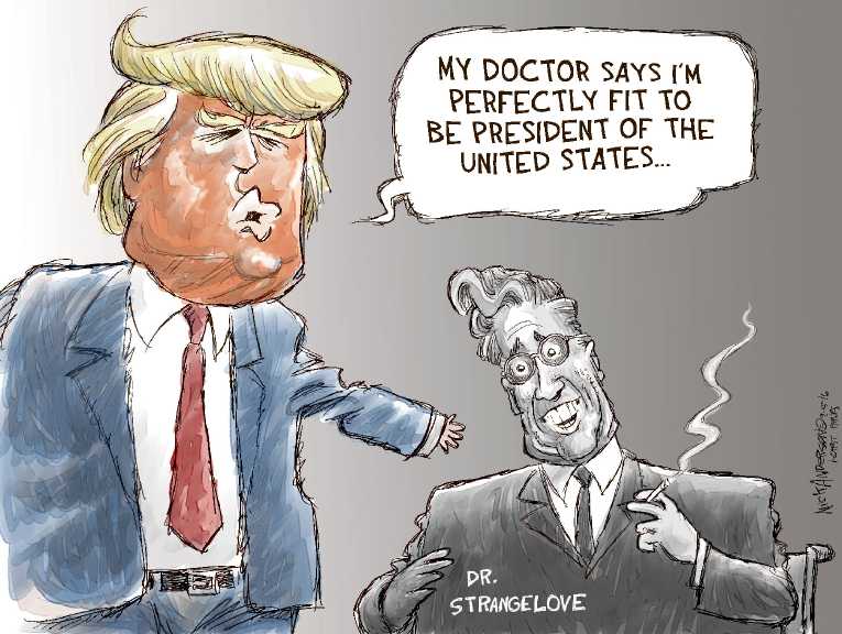 Political/Editorial Cartoon by Nick Anderson, Houston Chronicle on Trump Closing the Gap