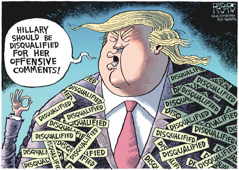 Political/Editorial Cartoon by Rob Rogers, The Pittsburgh Post-Gazette on Trump Closing the Gap