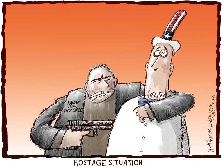 Political/Editorial Cartoon by Nick Anderson, Houston Chronicle on Racial Tensions Rise