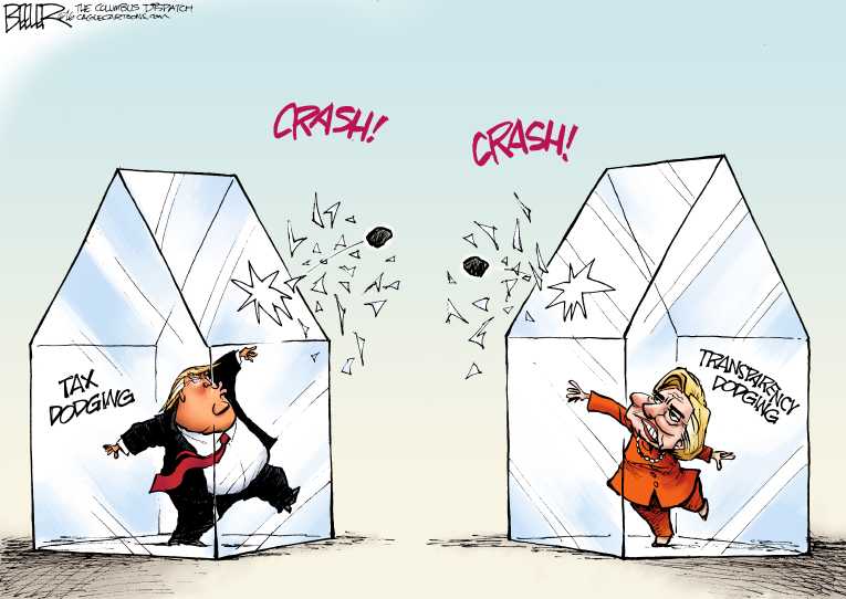 Political/Editorial Cartoon by Nate Beeler, Washington Examiner on Race Still Neck and Neck