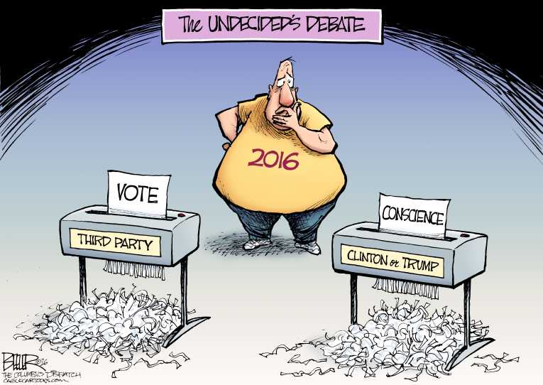Political/Editorial Cartoon by Nate Beeler, Washington Examiner on Race Still Neck and Neck