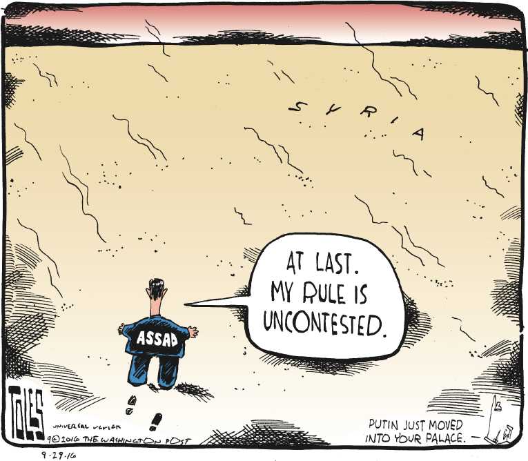 Political/Editorial Cartoon by Tom Toles, Washington Post on Crisis Continues in Syria