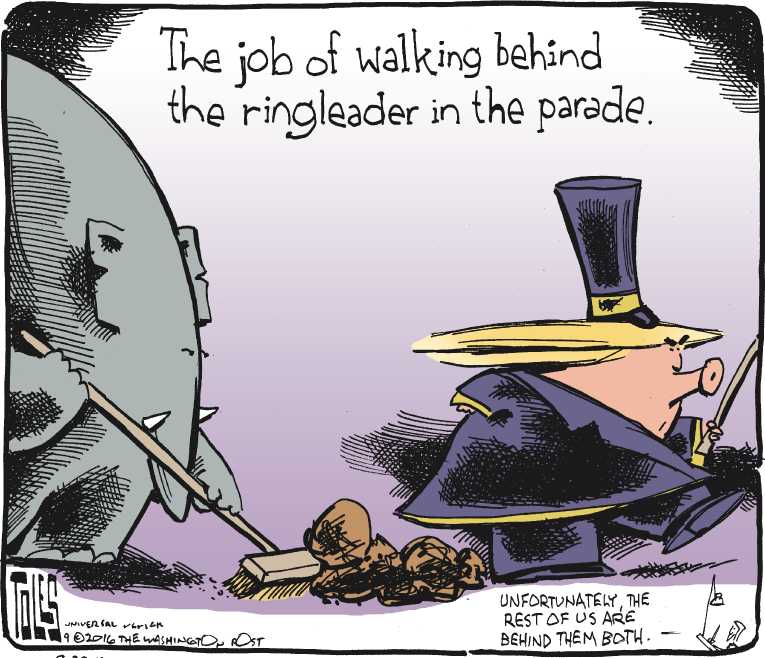 Political/Editorial Cartoon by Tom Toles, Washington Post on Trump Pays No Income Taxes