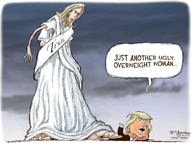 Political/Editorial Cartoon by Nick Anderson, Houston Chronicle on Trump Pays No Income Taxes