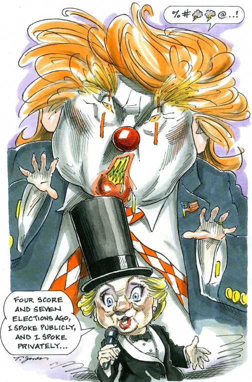 Political/Editorial Cartoon by Taylor Jones, Tribune Media Services on Debate Gets Nastier