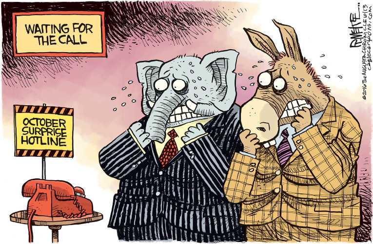 Political/Editorial Cartoon by Rick McKee, The Augusta Chronicle on Final Debate Tonight