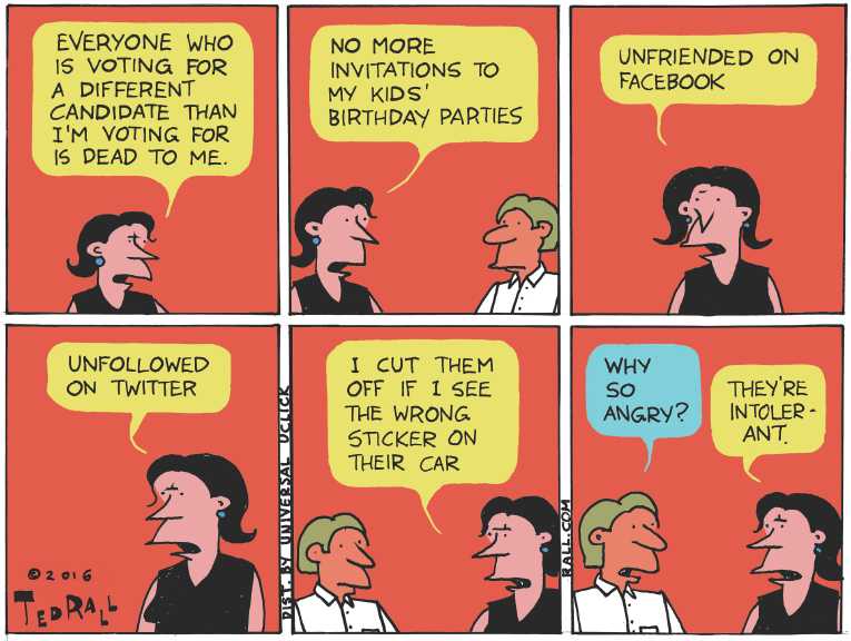 Political/Editorial Cartoon by Ted Rall on Campaigns Enter Final Weeks