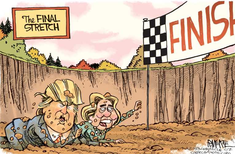 Political/Editorial Cartoon by Rick McKee, The Augusta Chronicle on Voters Distraught