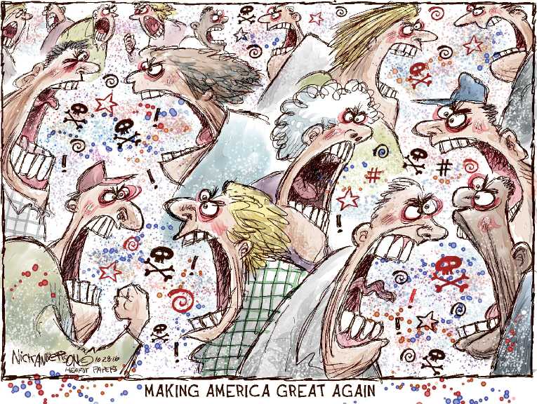 Political/Editorial Cartoon by Nick Anderson, Houston Chronicle on Trump Narrowing Gap