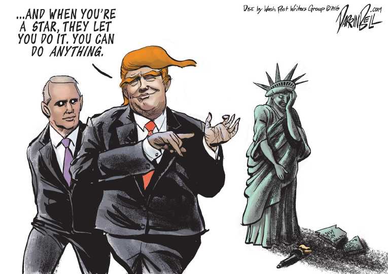 Political/Editorial Cartoon by Darrin Bell, Washington Post Writers Group on Trump Defeats Clinton
