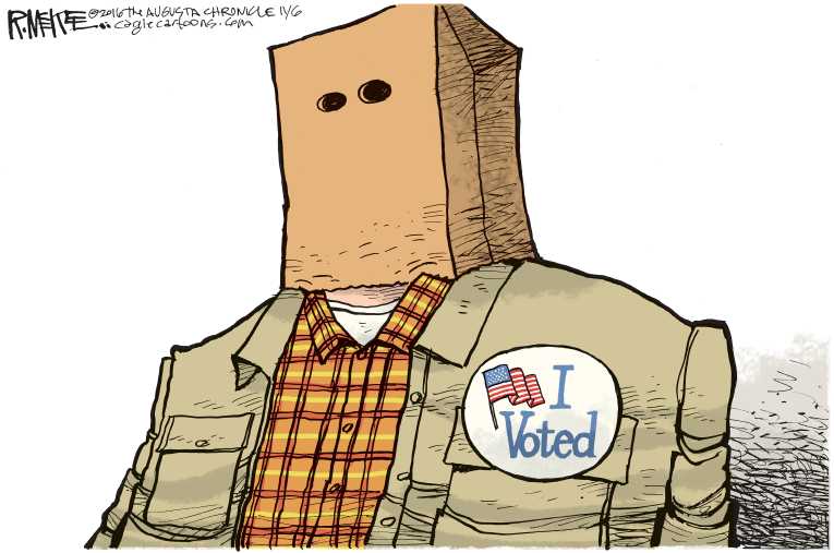 Political/Editorial Cartoon by Rick McKee, The Augusta Chronicle on Race Extremely Tight