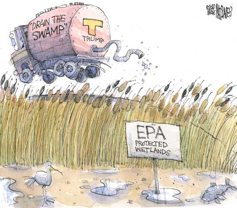Political/Editorial Cartoon by Matt Davies, Journal News on Trump Promises to Fulfill Promises