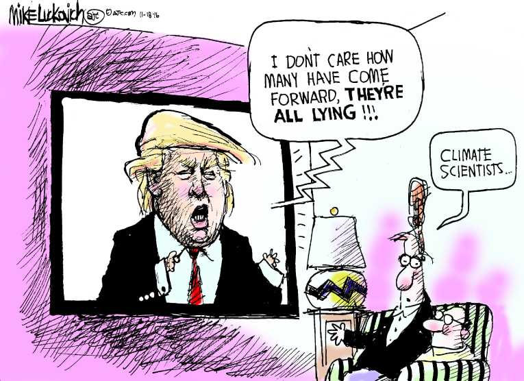 Political/Editorial Cartoon by Mike Luckovich, Atlanta Journal-Constitution on Trump Prepares