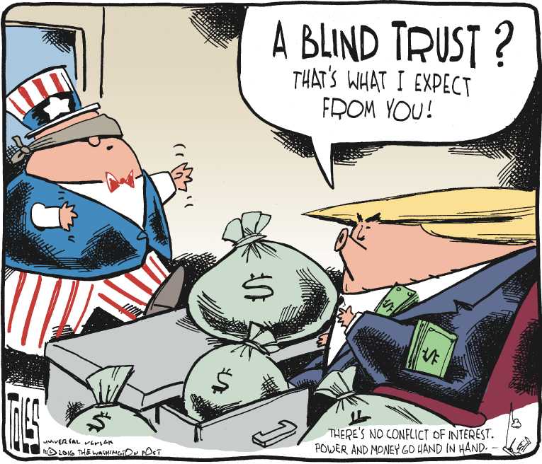 Political/Editorial Cartoon by Tom Toles, Washington Post on Trump Prepares