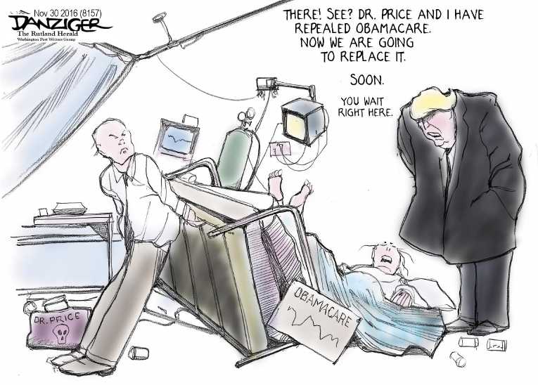 Political/Editorial Cartoon by Jeff Danziger on Trump: “I’m Having Fun”