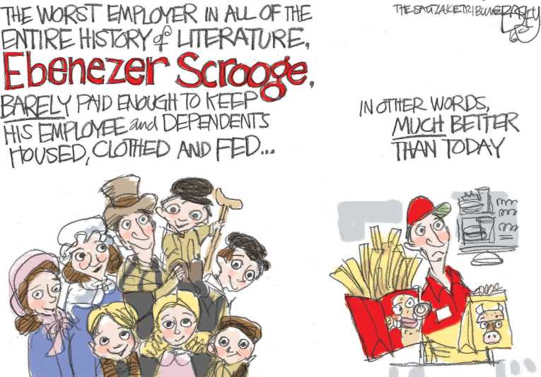 Political/Editorial Cartoon by Pat Bagley, Salt Lake Tribune on Stock Market Hits Record High