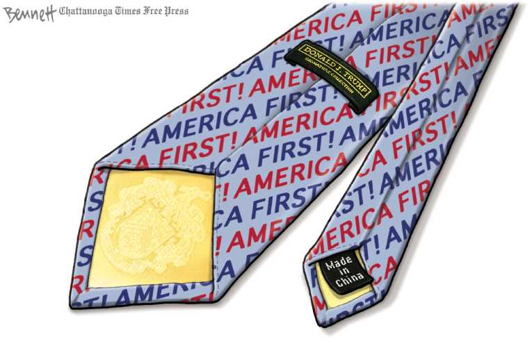 Political/Editorial Cartoon by Clay Bennett, Chattanooga Times Free Press on Trump’s Policies Taking Shape