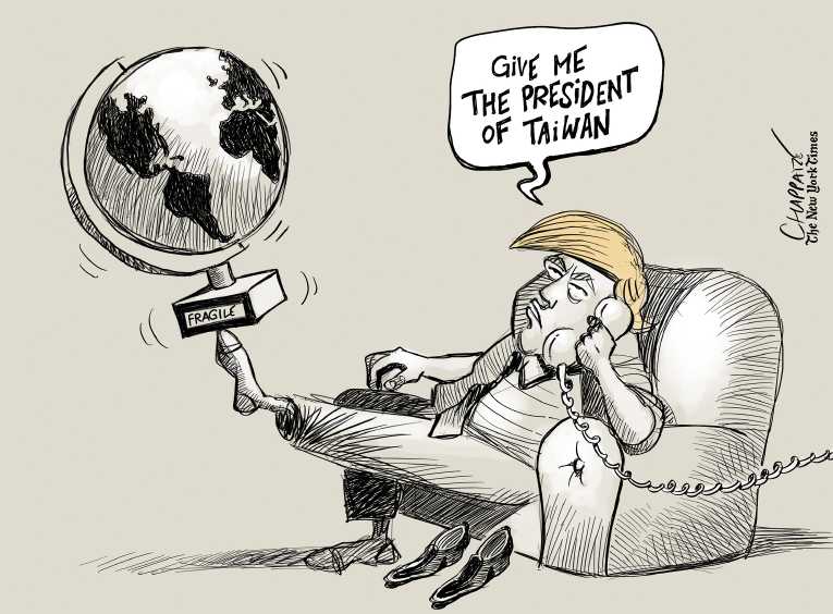 Political/Editorial Cartoon by Patrick Chappatte, International Herald Tribune on Trump’s Policies Taking Shape