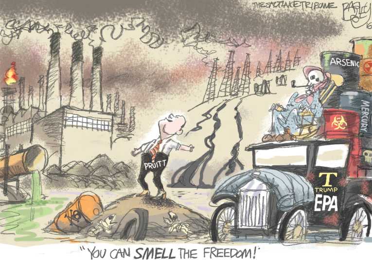 Political/Editorial Cartoon by Pat Bagley, Salt Lake Tribune on Trump’s Team Taking Shape