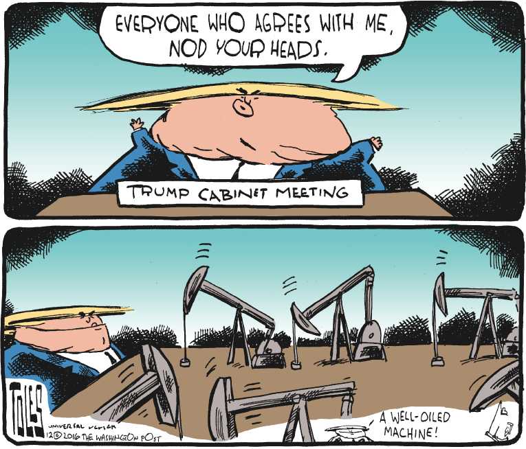 Political/Editorial Cartoon by Tom Toles, Washington Post on Alligator Picked for Secretary of State