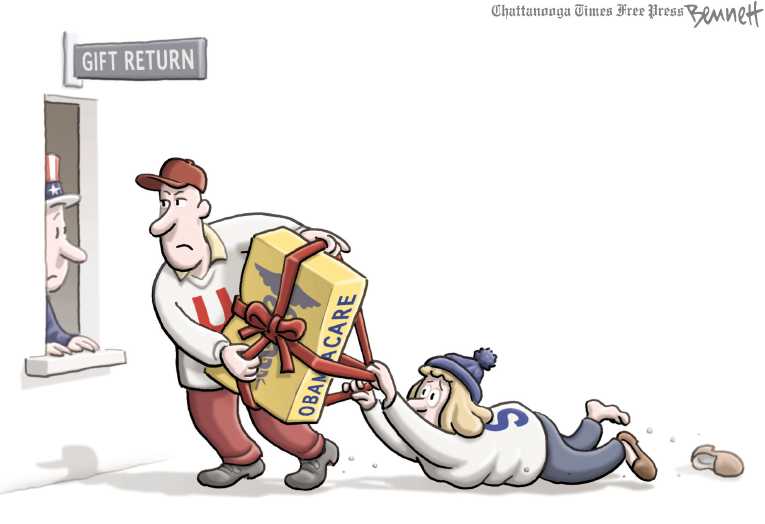 Political/Editorial Cartoon by Clay Bennett, Chattanooga Times Free Press on The World Celebrates Christmas