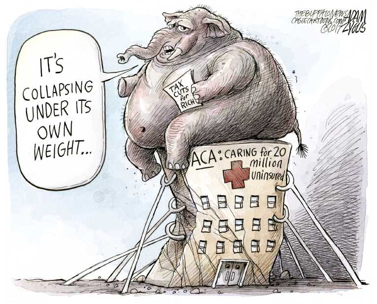 Political/Editorial Cartoon by Adam Zyglis, The Buffalo News on ObamaCare Repeal Likely