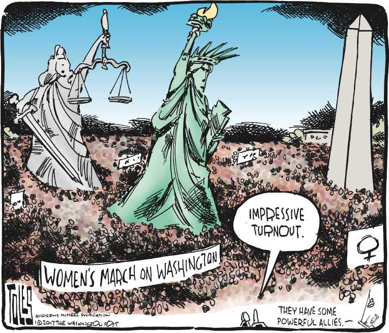Political/Editorial Cartoon by Tom Toles, Washington Post on Radicals to Protest