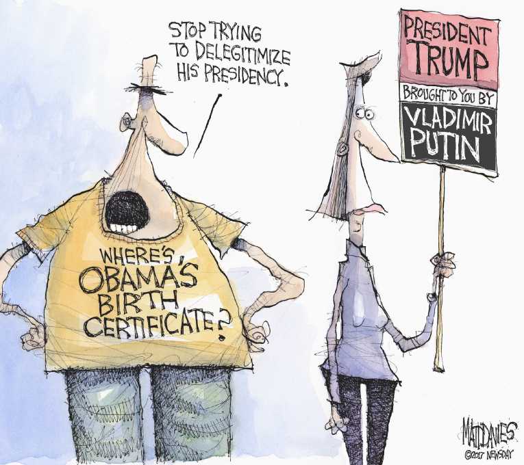 Political/Editorial Cartoon by Matt Davies, Journal News on Radicals to Protest