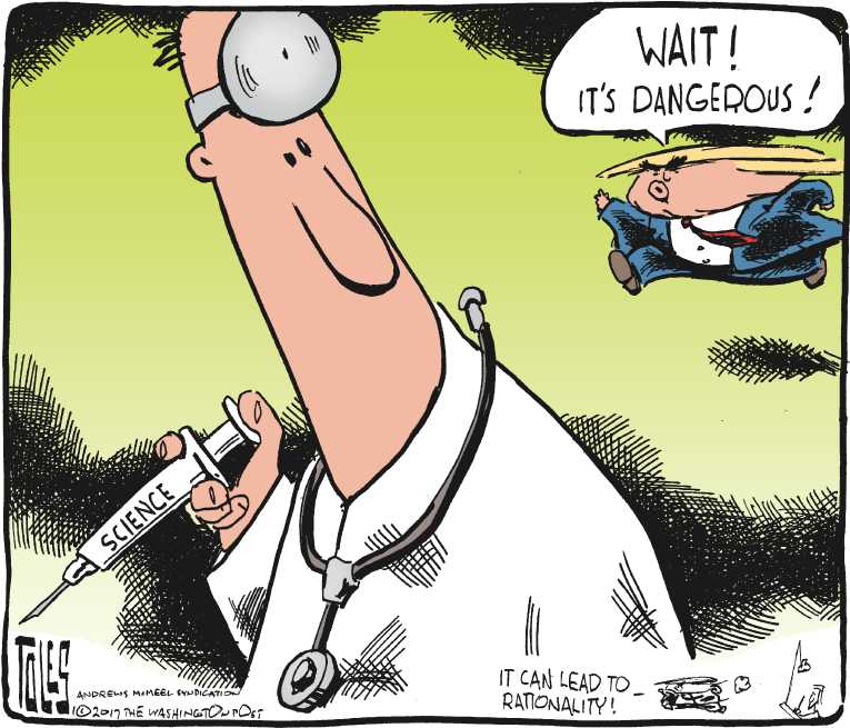 Political/Editorial Cartoon by Tom Toles, Washington Post on Trump Setting New Tone