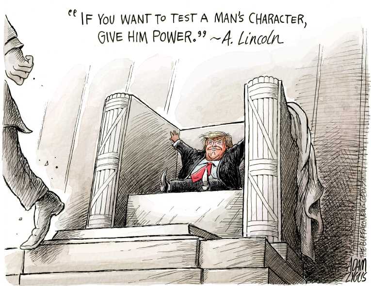 Political/Editorial Cartoon by Adam Zyglis, The Buffalo News on Trump Takes Oath