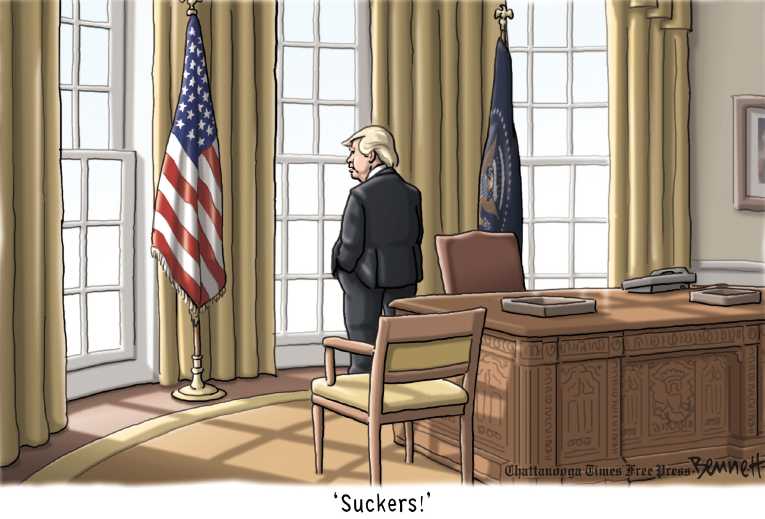 Political/Editorial Cartoon by RJ Matson, Cagle Cartoons on Trump Takes Oath