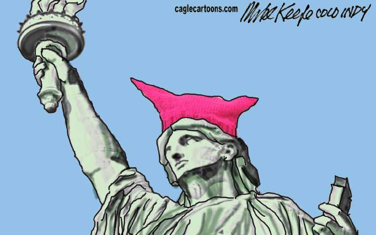 Political/Editorial Cartoon by Mike Keefe, Denver Post on Millions March Worldwide
