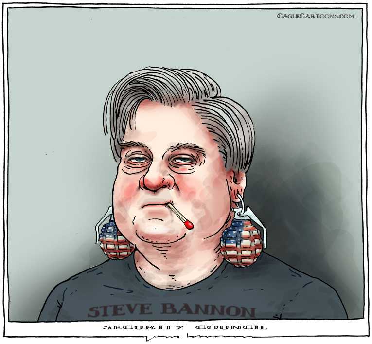 Political/Editorial Cartoon by Joep Bertrams, Het Parool, Amsterdam, Netherlands on Bannon’s Power Grows