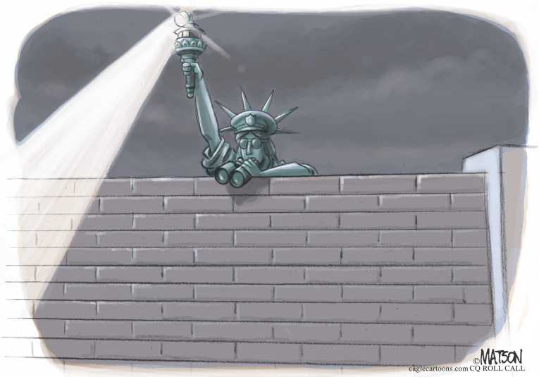 Political/Editorial Cartoon by RJ Matson, Cagle Cartoons on Trump Invokes Travel Ban
