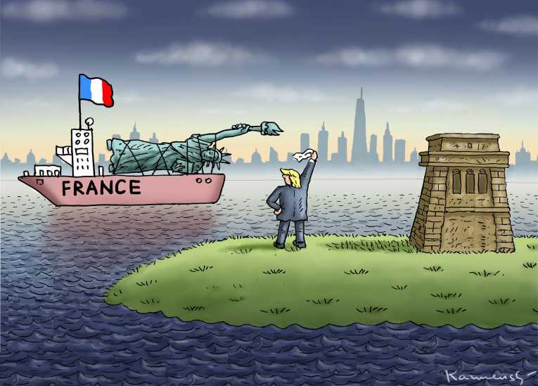 Political/Editorial Cartoon by Marian Kamensky, Slovakia on Trump Invokes Travel Ban