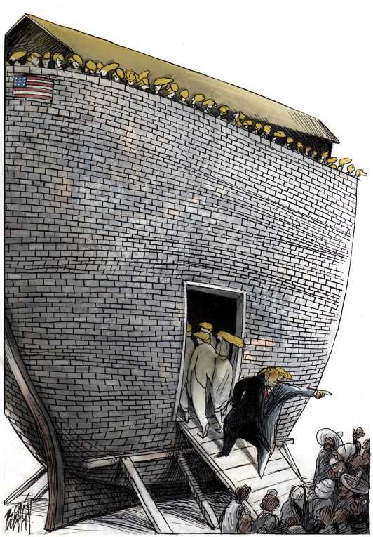 Political/Editorial Cartoon by Angel Boligan, El Universal, Mexico City, Mexico on Trump Invokes Travel Ban