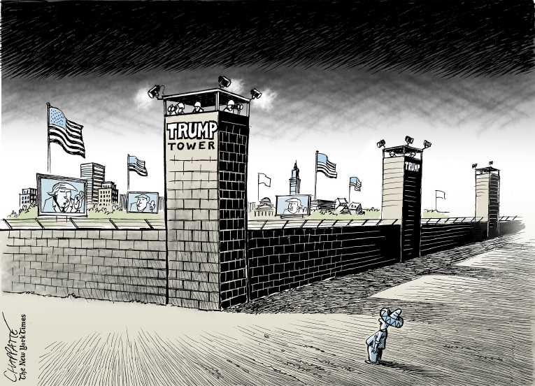 Political/Editorial Cartoon by Patrick Chappatte, International Herald Tribune on Trump Takes Charge